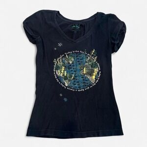Y2K Hippie Earth V-Neck Tee